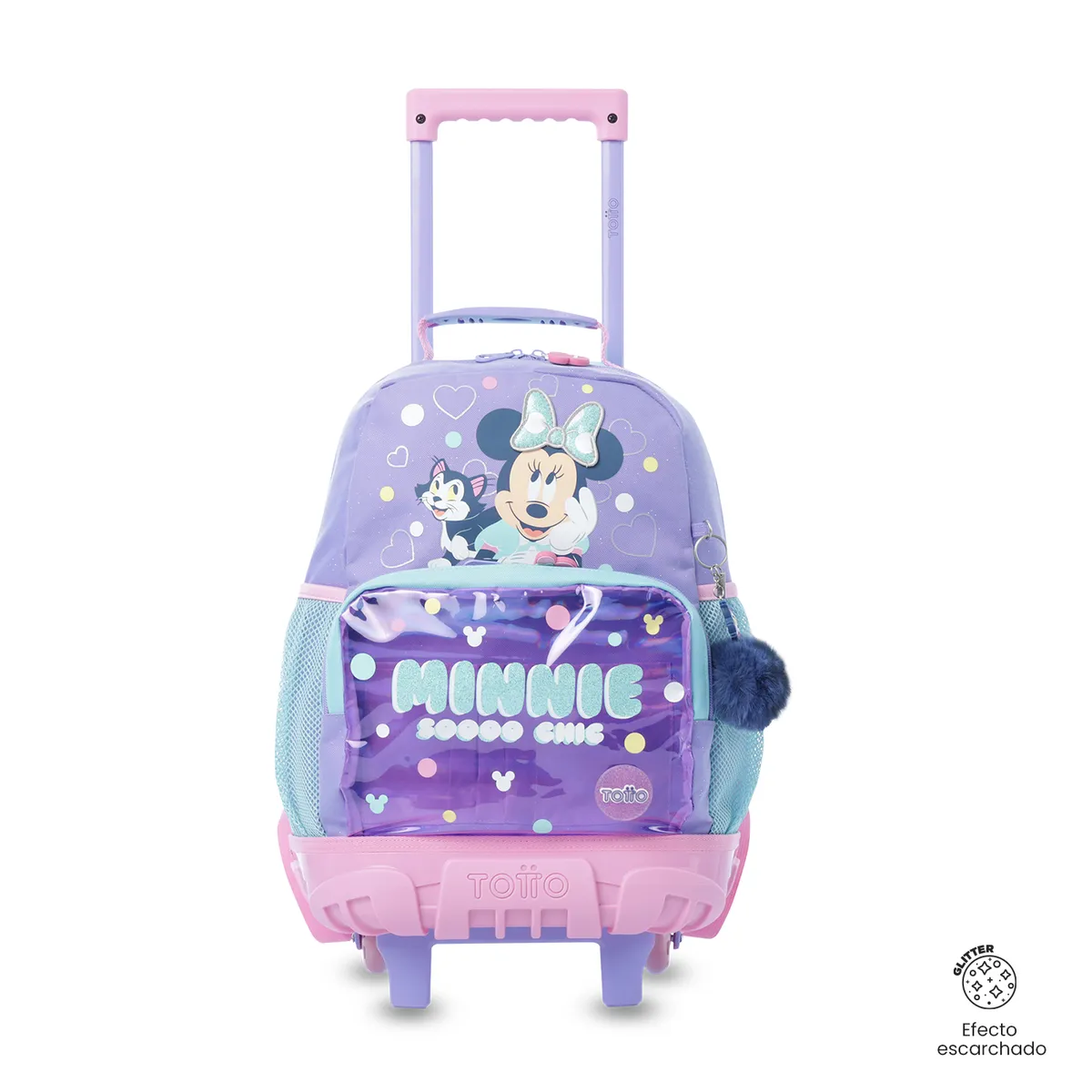TOTTO - Morral Mochila Escolar Ruedas Minnie M Niña Azul Totto