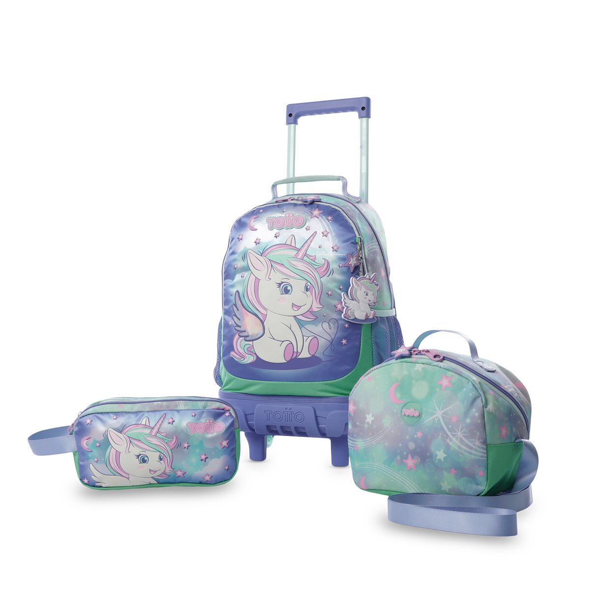 TOTTO - Combo X Morral Ruedas Lonchera Cartuchera Magic Dreams Totto