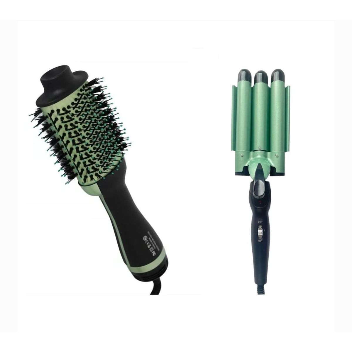 GENERICO - Combo Set Cepillo Secador + Pinza Sirena 3 Tubos