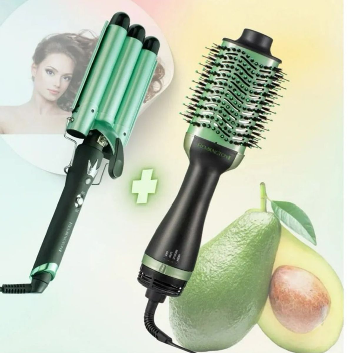 GENERICO - Combo Set Cepillo Secador + Pinza Sirena 3 Tubos