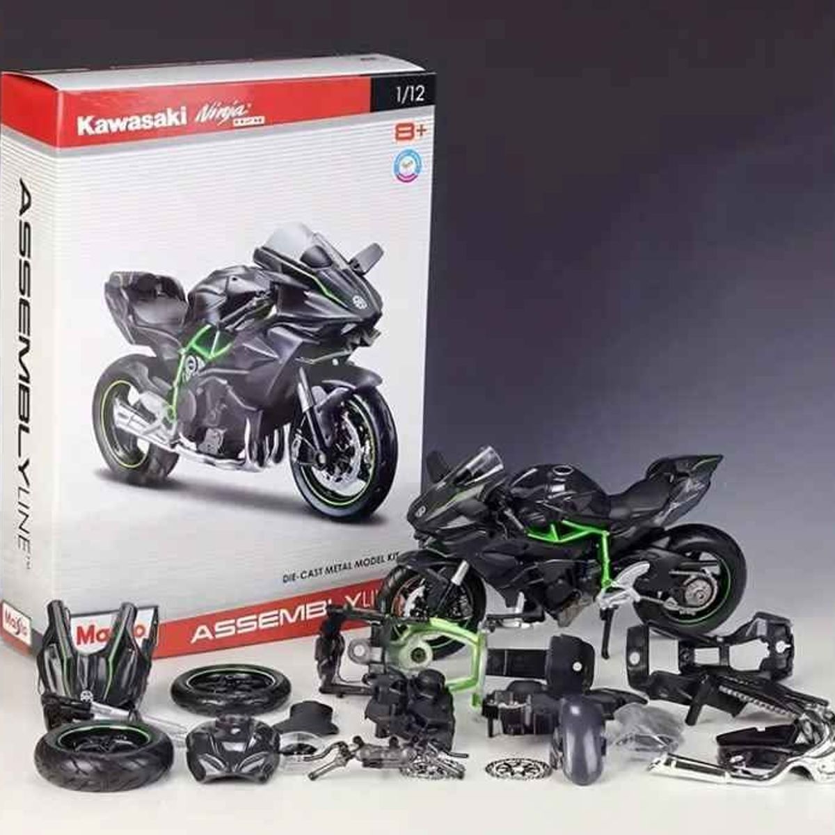 MAISTO - Moto kawasaki h2r de coleccion y a escala 112 linea de ensamble