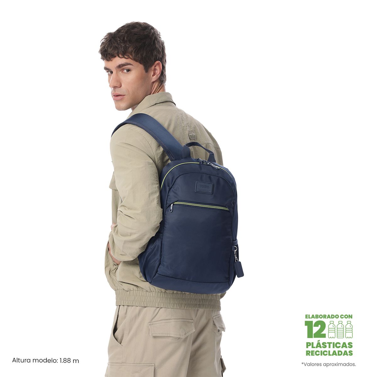 TOTTO - Morral Mochila Tracer Hombre Con Porta PC 13'' Azul Totto