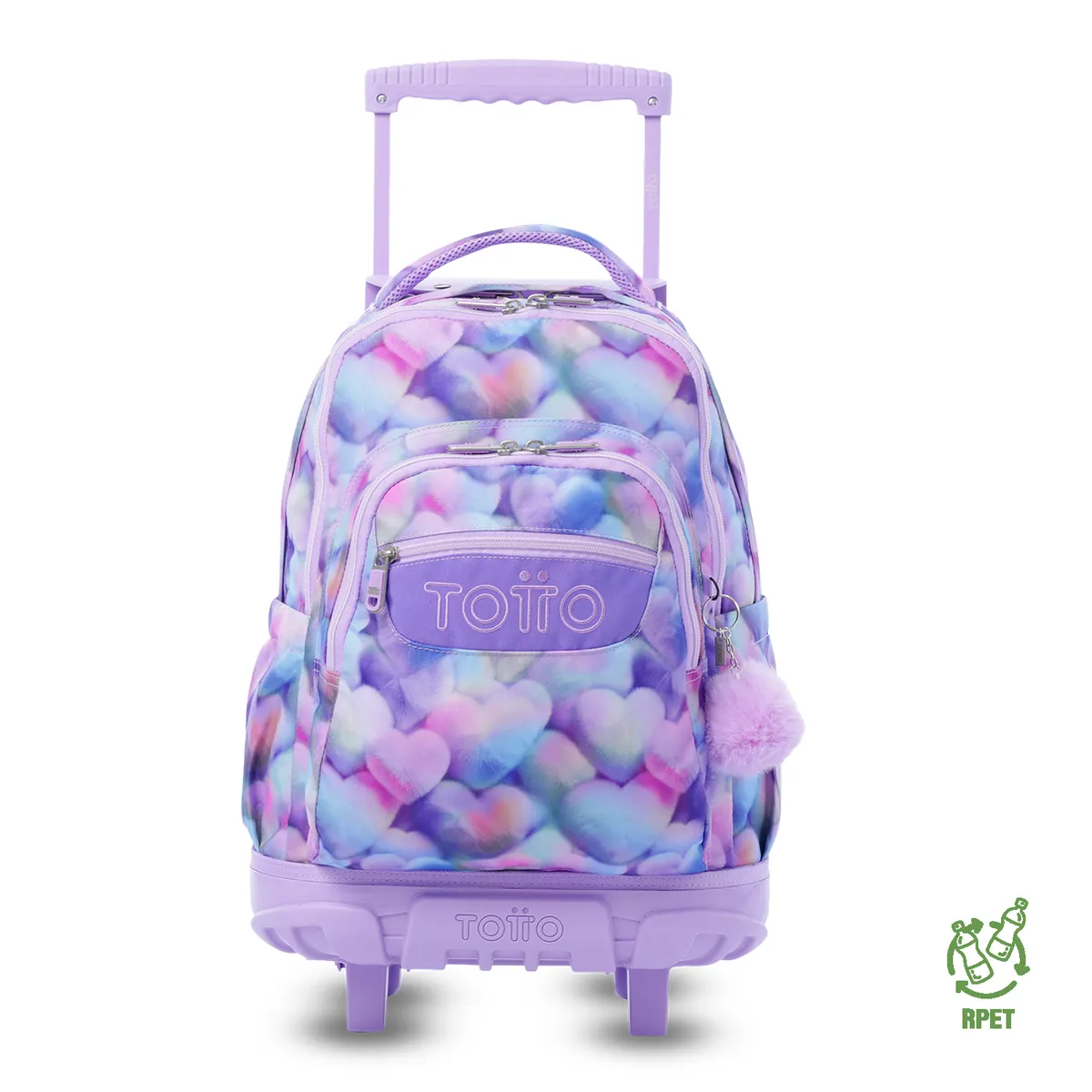 TOTTO - Morral Mochila Escolar Ruedas Renglon Niña Morado Totto
