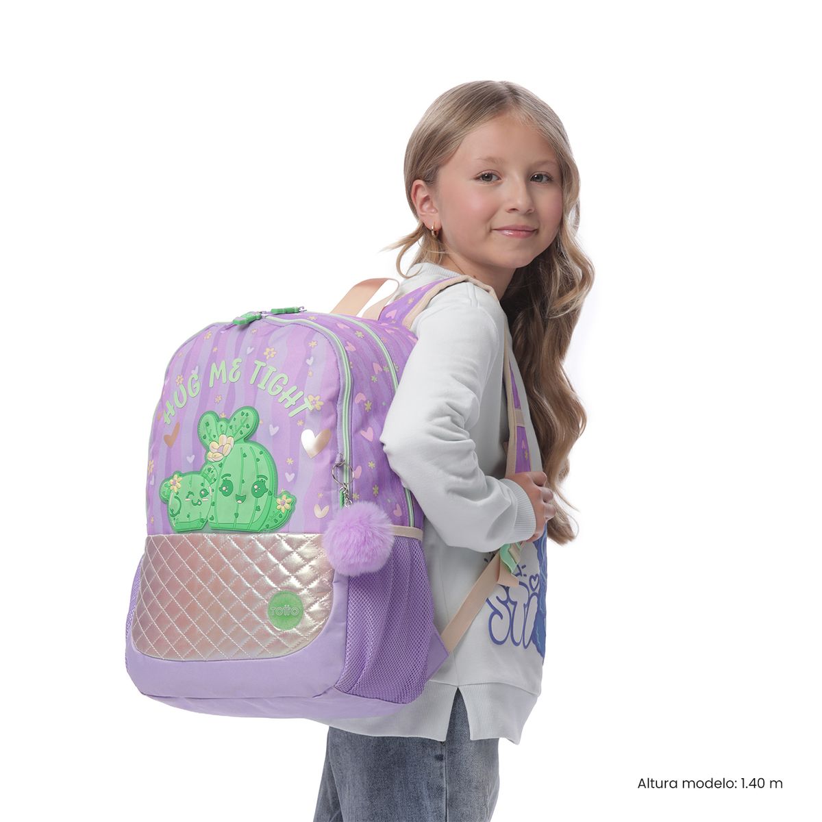 TOTTO - Morral Mochila Escolar Kacty L Niña Morado Totto