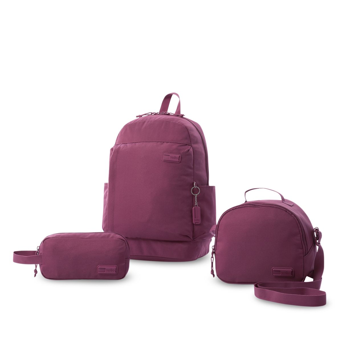 TOTTO - Combo X 3 Yuno Con Morral Mochila Porta PC 14'' Rosado Totto
