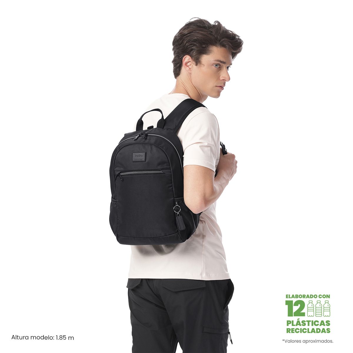 TOTTO - Morral Mochila Tracer Con Porta PC 13'' Negro Totto