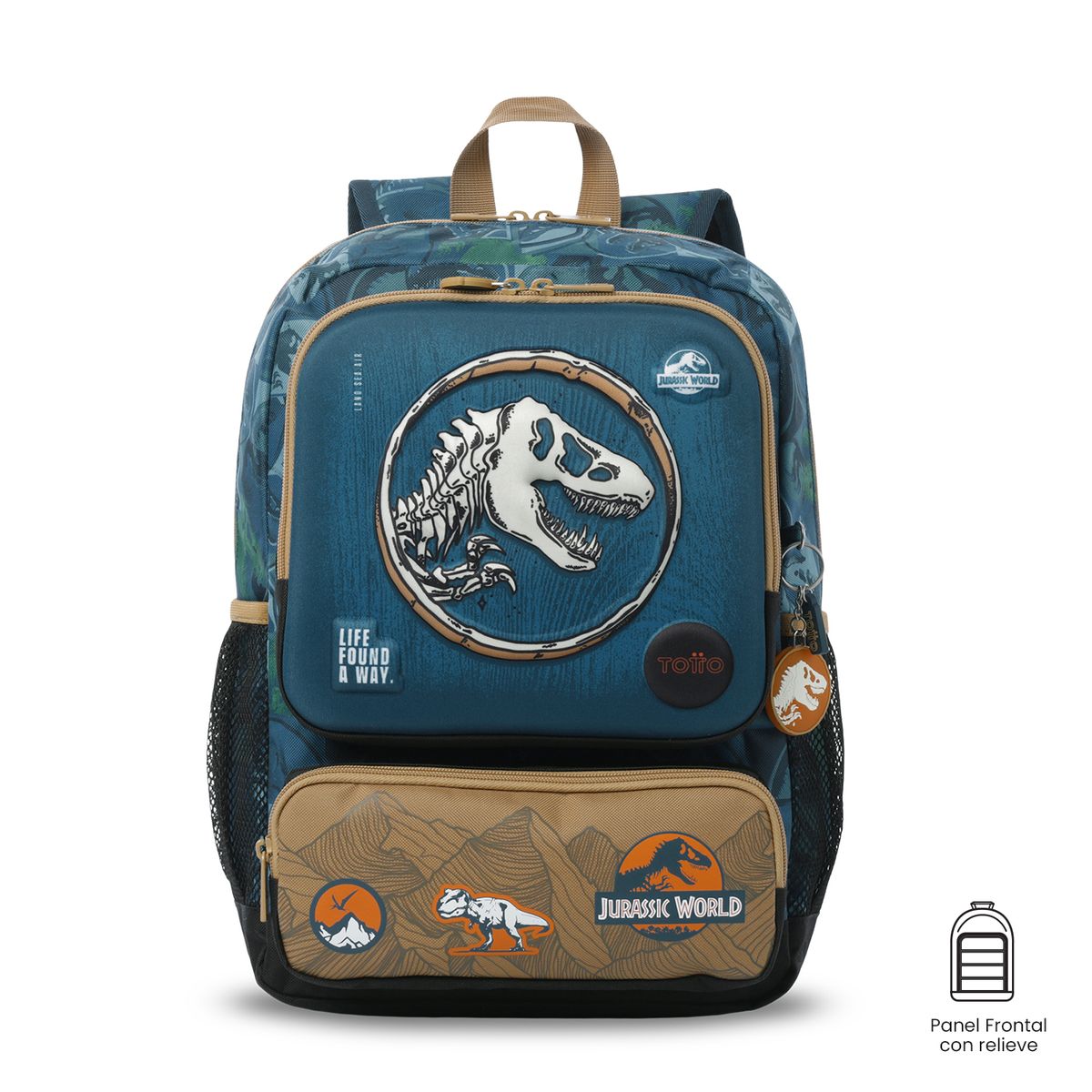 TOTTO - Morral Mochila Escolar Jurassic World Territory M Niño Azul