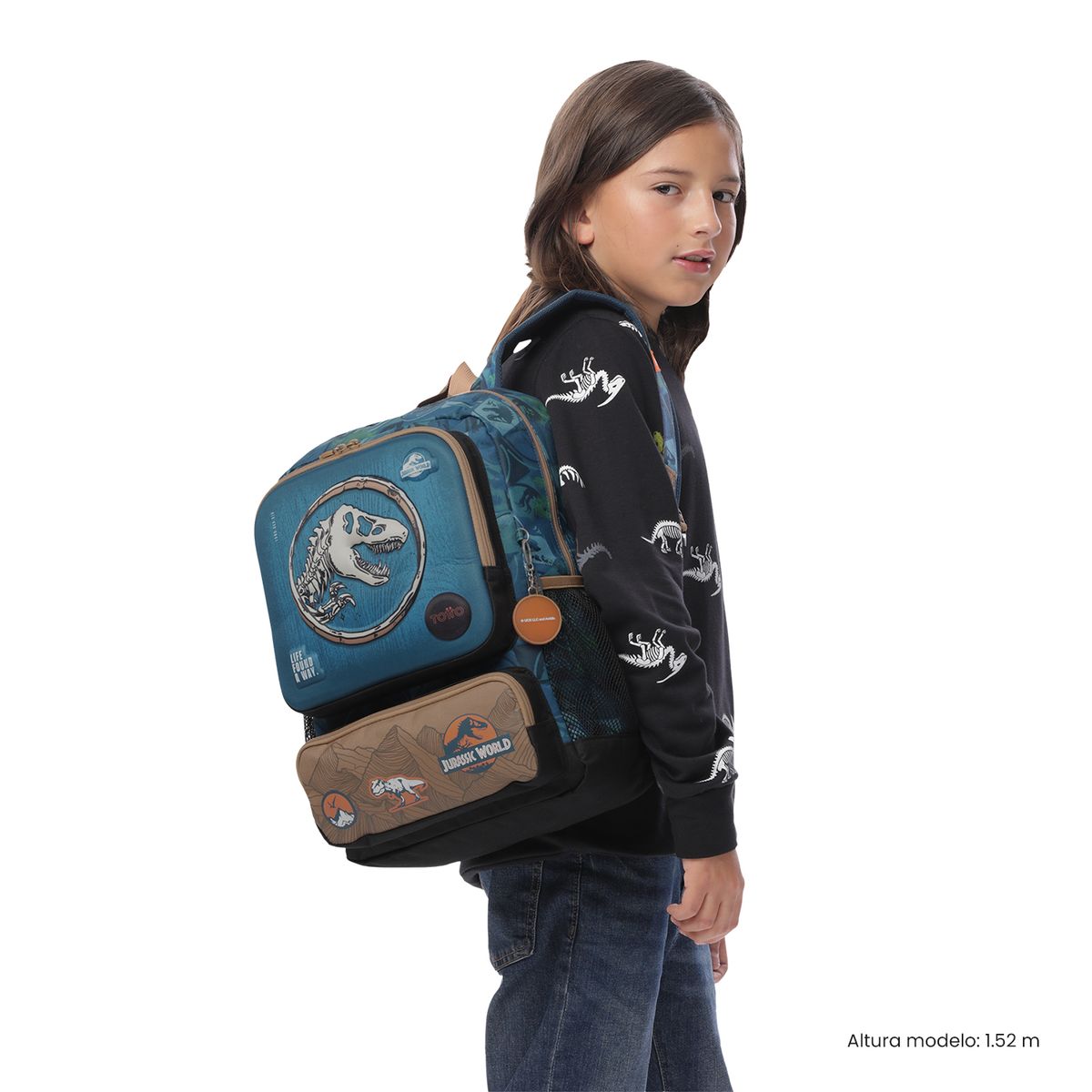 TOTTO - Morral Mochila Escolar Jurassic World Territory M Niño Azul