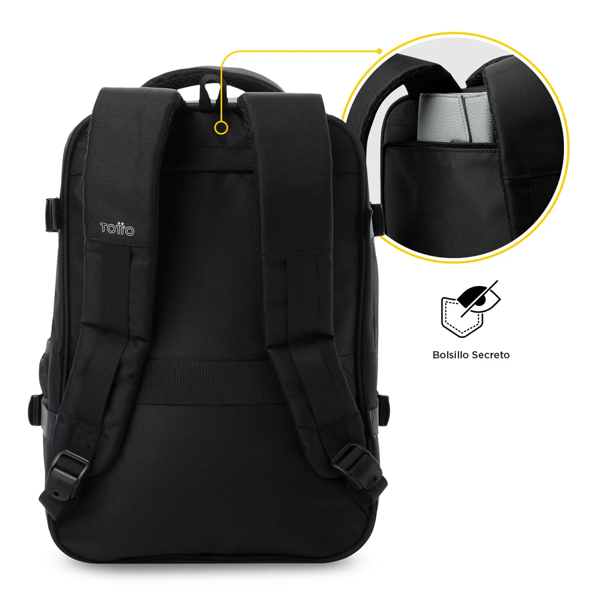 TOTTO - Morral de Articulo Personal Trip Negro Unisex Totto