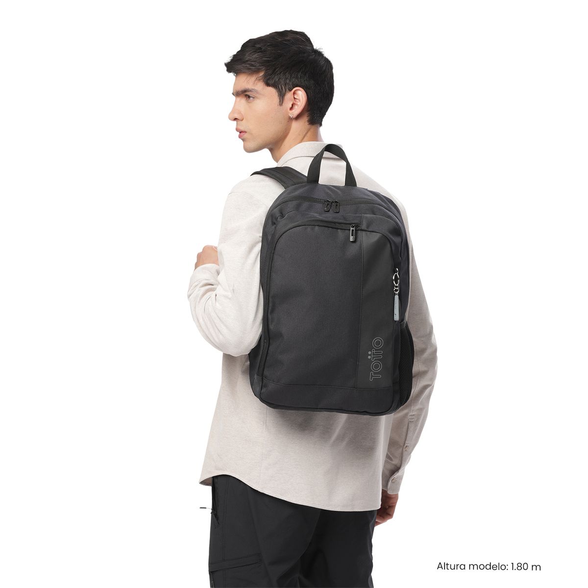 TOTTO - Morral Mochila Kanto Con Porta PC 15.4'' Negro Totto