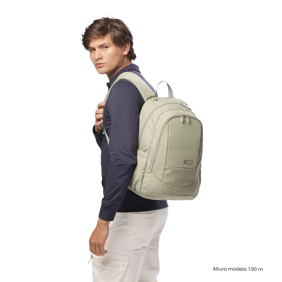 TOTTO - Morral Mochila Goctal Con Porta PC 14'' Beige/gris/ Totto