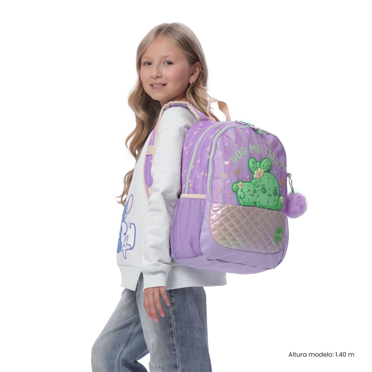 TOTTO - Morral Mochila Escolar Kacty M Niña Morado Totto