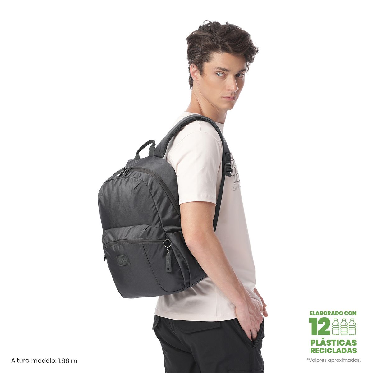 TOTTO - Morral Mochila Trik M Con Porta PC 14'' Gris Totto