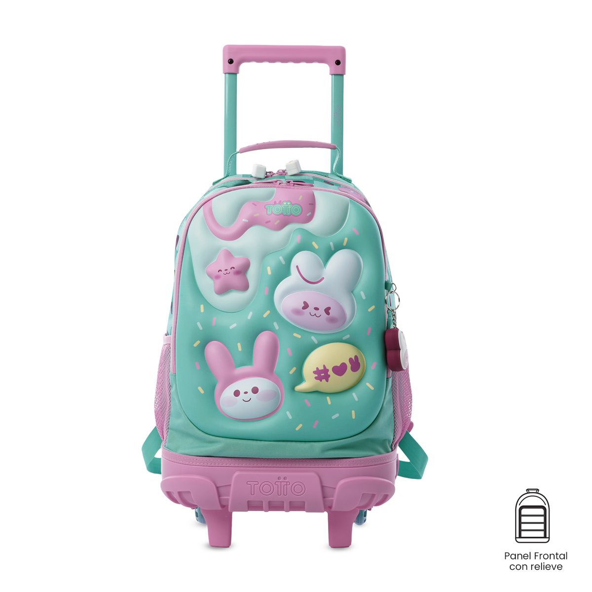 TOTTO - Morral Mochila Escolar Ruedas Bunny Pump M Niña Azul Totto