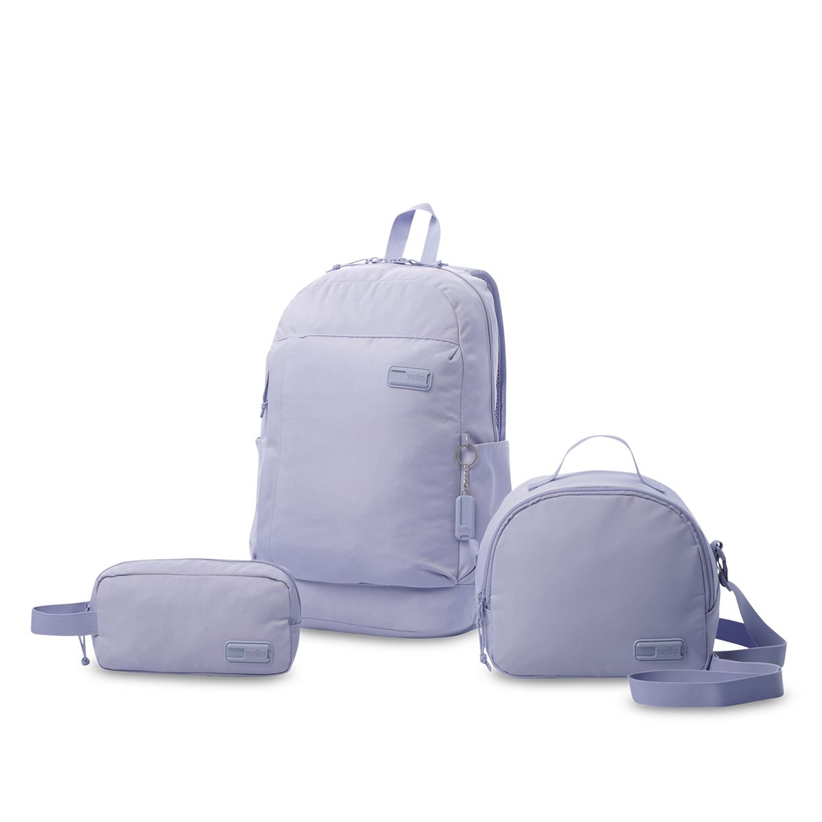 TOTTO - Combo X 3 Yuno Con Morral Mochila Porta PC 14'' Morado Totto
