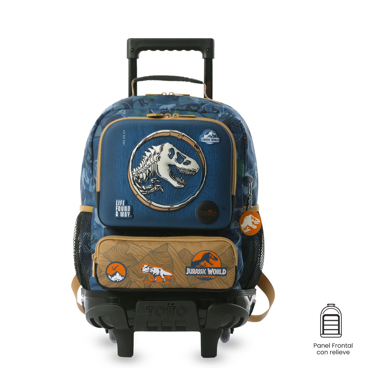 TOTTO - Morral Mochila Escolar Ruedas Jurassic World M Azul Totto