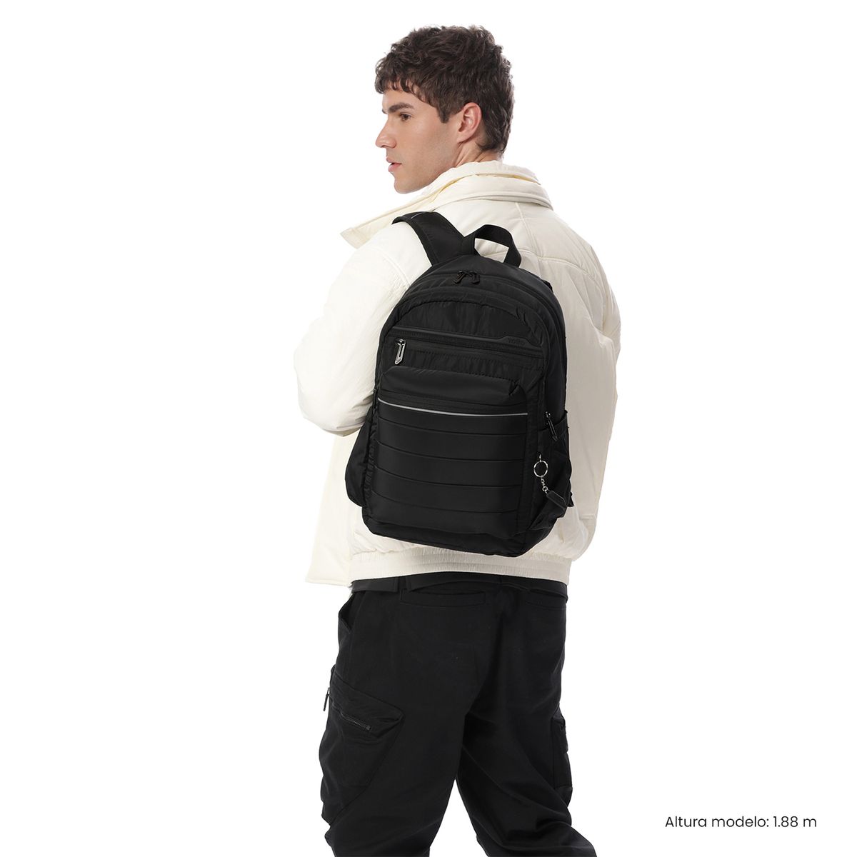 TOTTO - Morral Mochila Plaine Mujer Con Porta PC 14'' Negro Totto