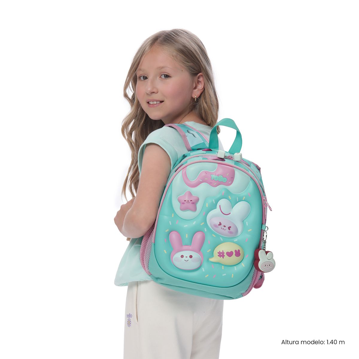 TOTTO - Morral Mochila Escolar Bunny Pump S Niña Azul Totto