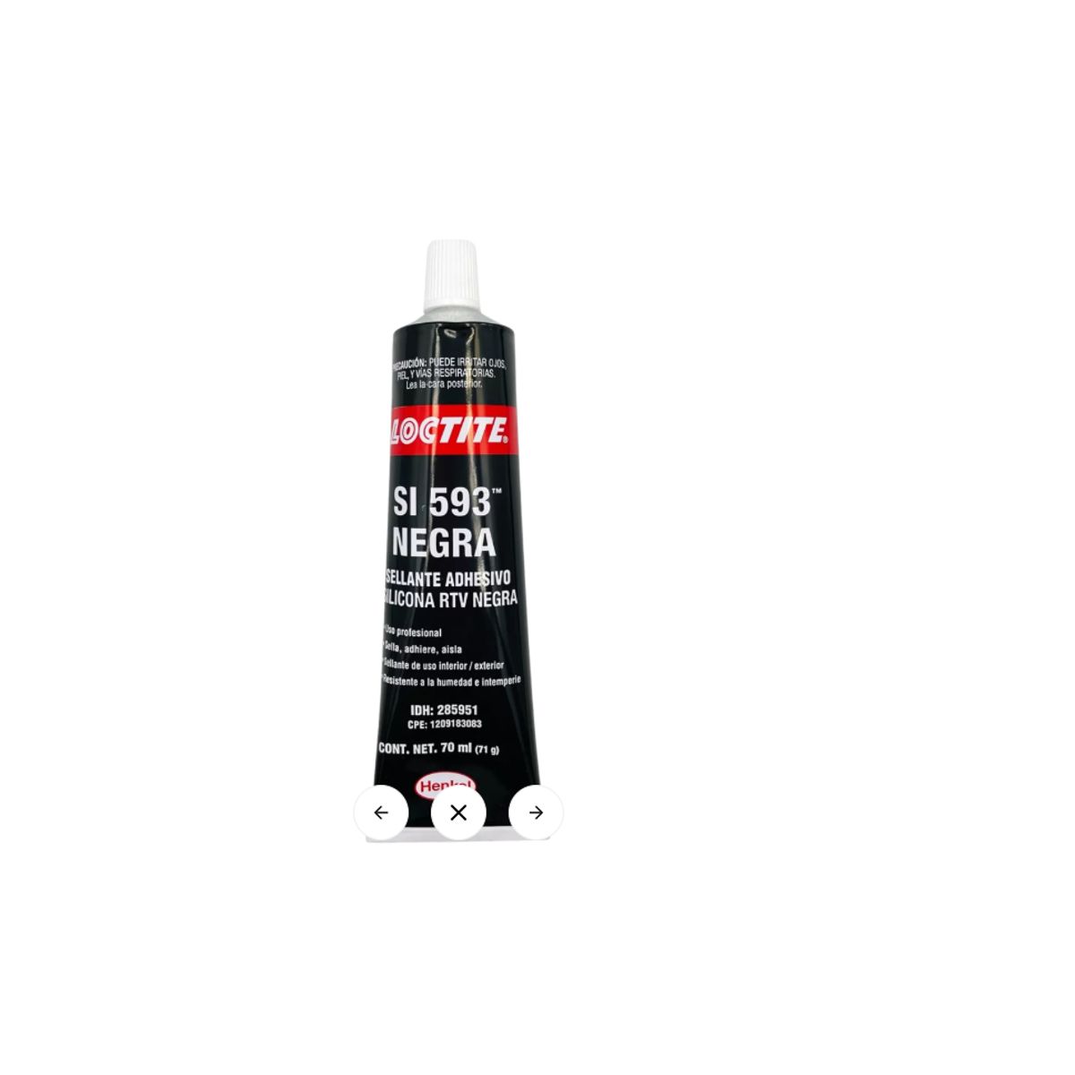 LOCTITE - Silicona Loctite Automotriz Si 593 Temperatura 232°c Color Negro 70ml