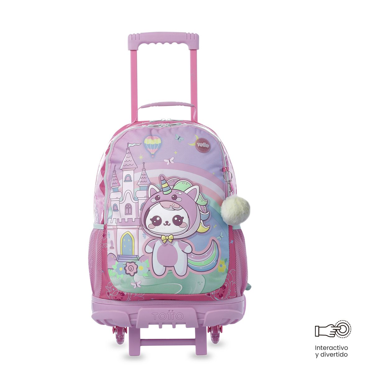 TOTTO - Morral Mochila Escolar Ruedas Magic Spark L Niña Rosa Totto
