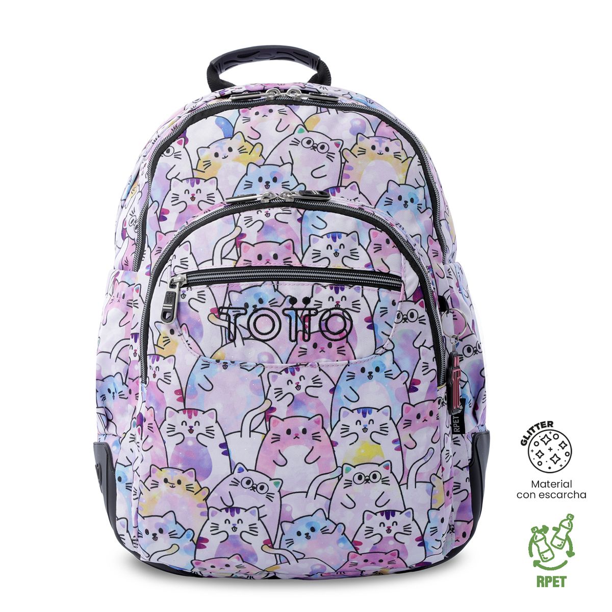 TOTTO - Morral Mochila Escolar Rayol Glitter Mujer Rosado Totto