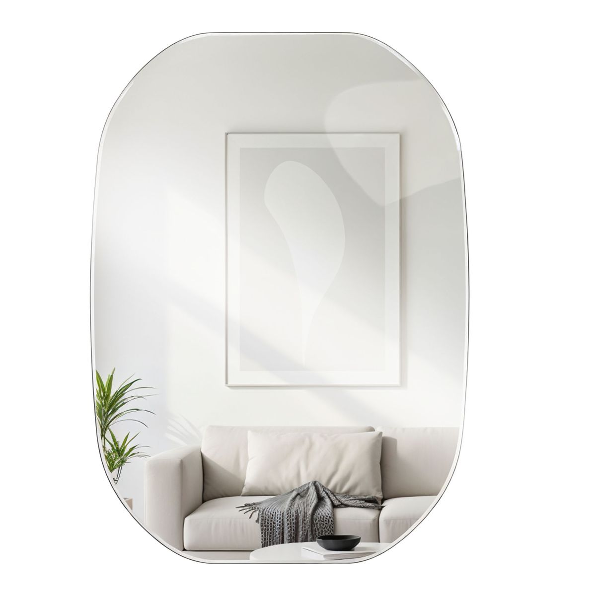 ENERGY PLUS - Espejo Ovalado Decorativo 50x70 Acrílico Moderno Habitación