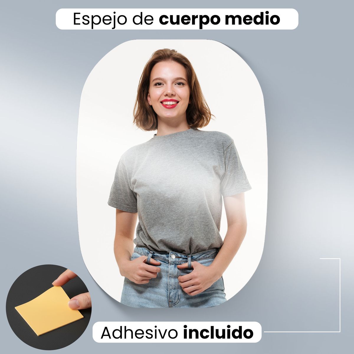 ENERGY PLUS - Espejo Ovalado Decorativo 50x70 Acrílico Moderno Habitación