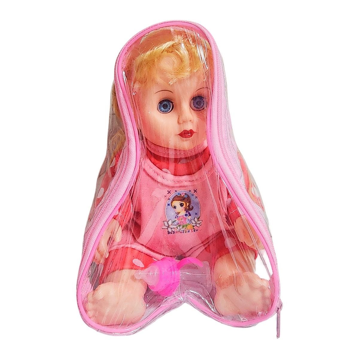 GENERICO - Muñeca Tierna En Pijama Con Tetero En Bolso Juguete Niñas