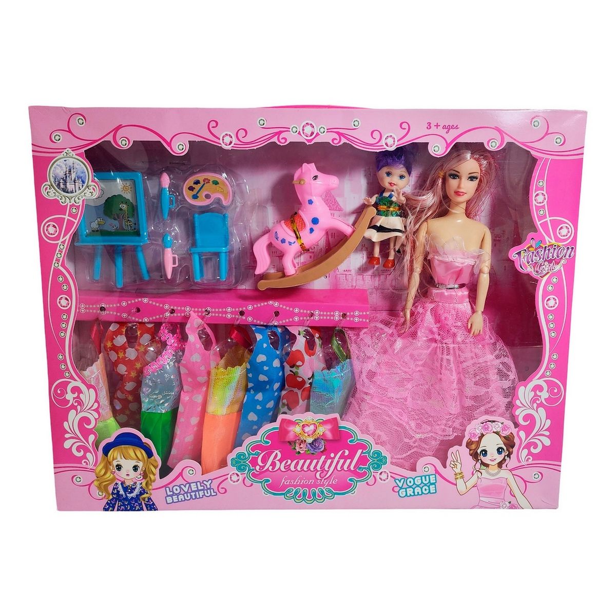 GENERICO - Muñeca Con Vestidos Con Hija Y Caballo Accesorios Juguete