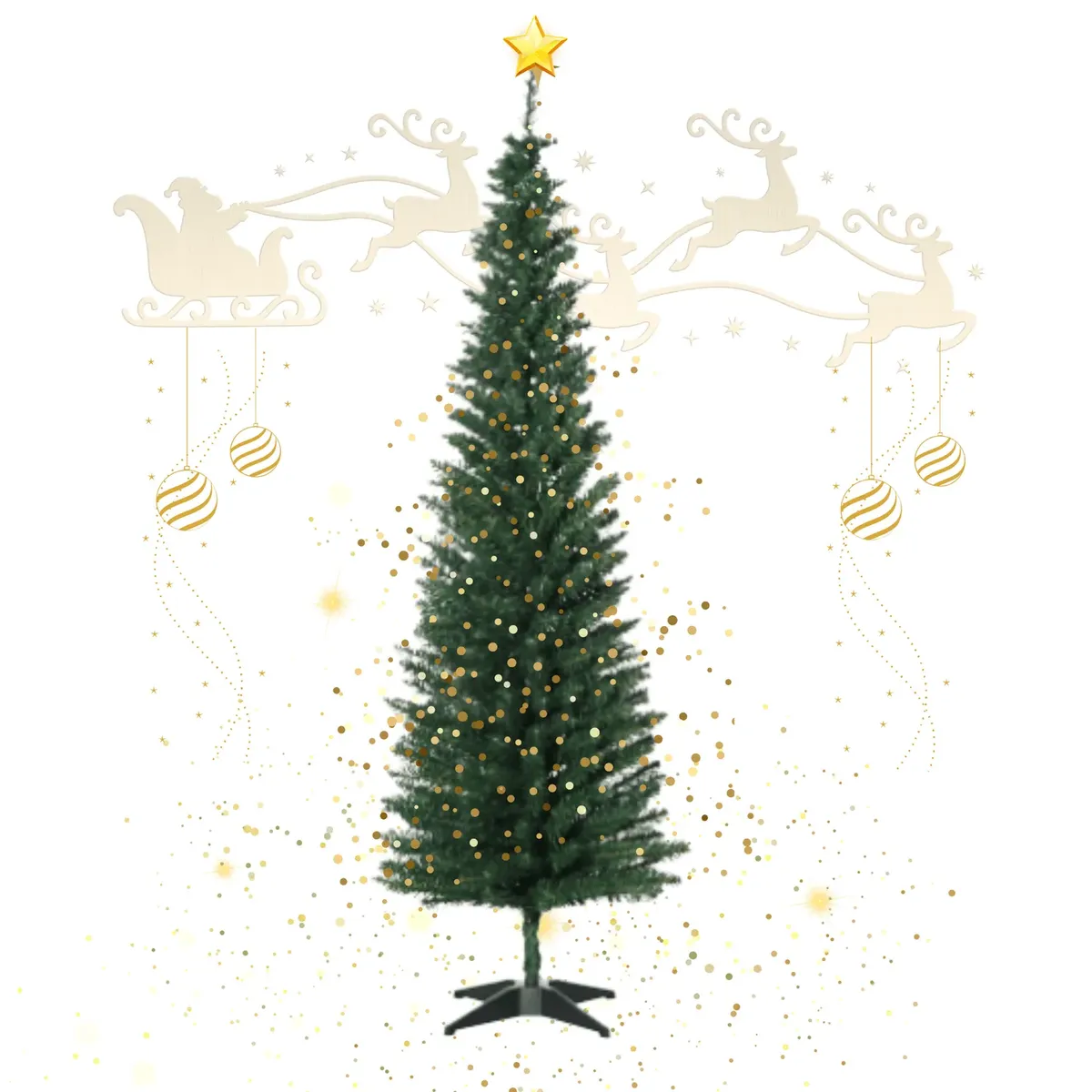 GENERICO - Arbol Navidad Pino Navideño 1.80 M Base Grande Color Verde