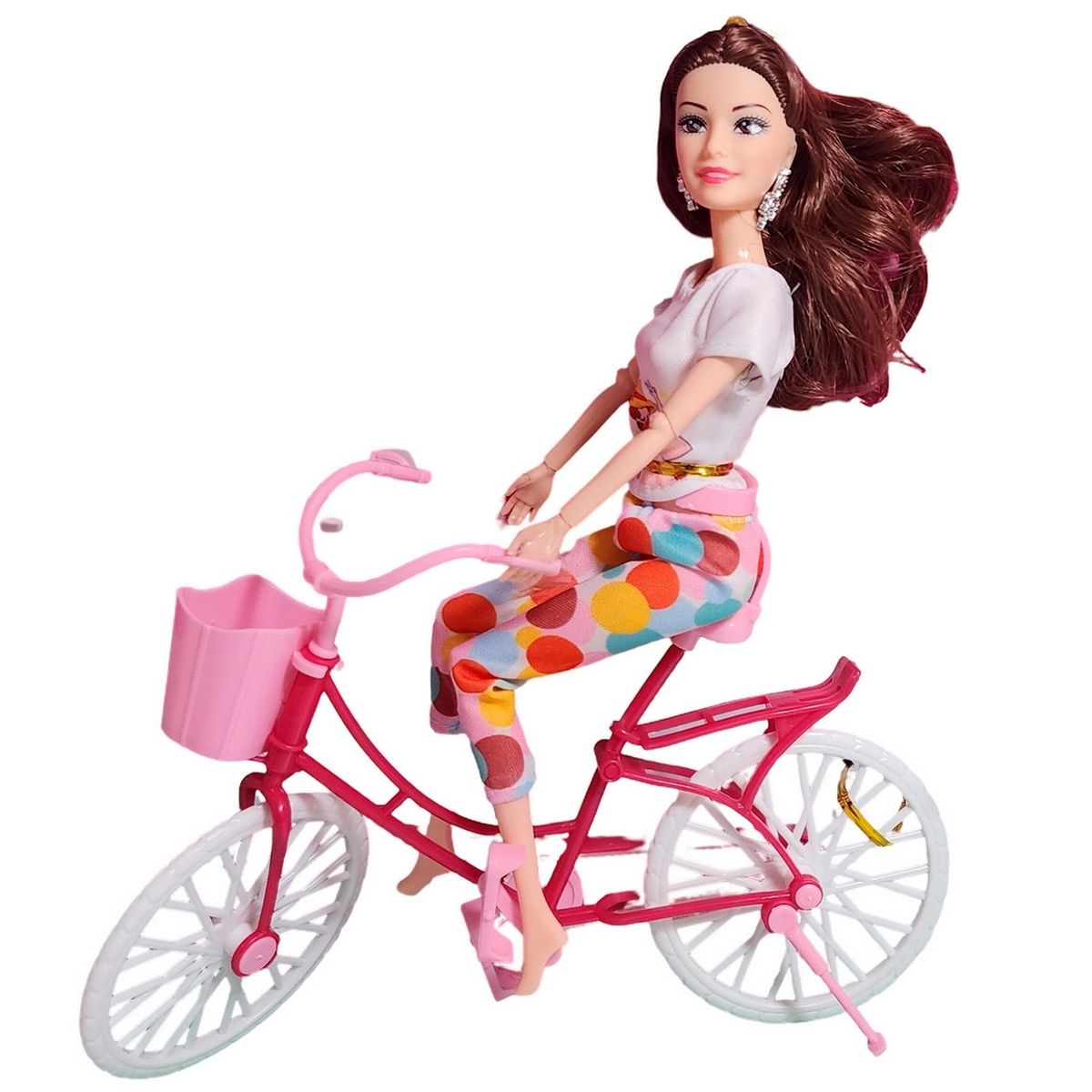 GENERICO - Muñeca En Bicicleta Juguete Niñas + Mascota Y Accesorios