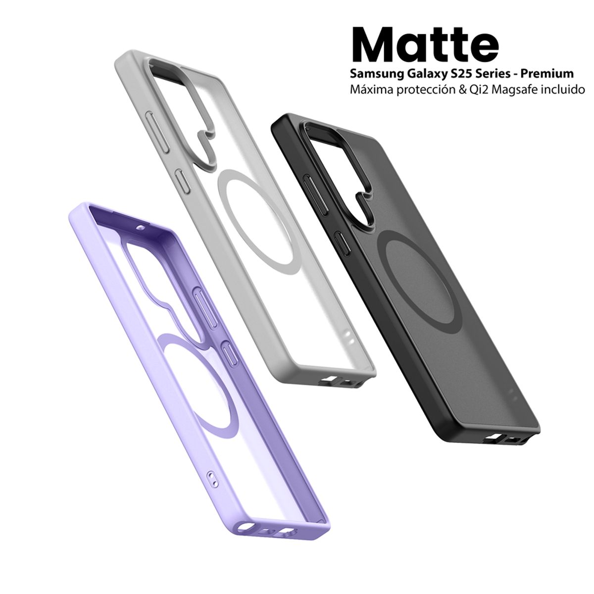 PHONETIFY - Funda Antichoque Matte Purpura para Galaxy S25 Ultra