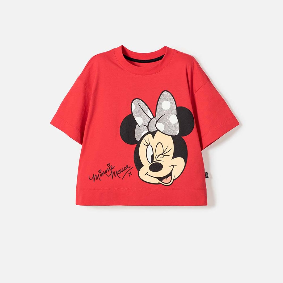 DISNEY - Camiseta de Minnie Mouse manga corta rojo para niña