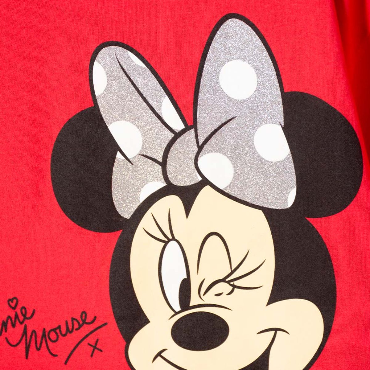 DISNEY - Camiseta de Minnie Mouse manga corta rojo para niña