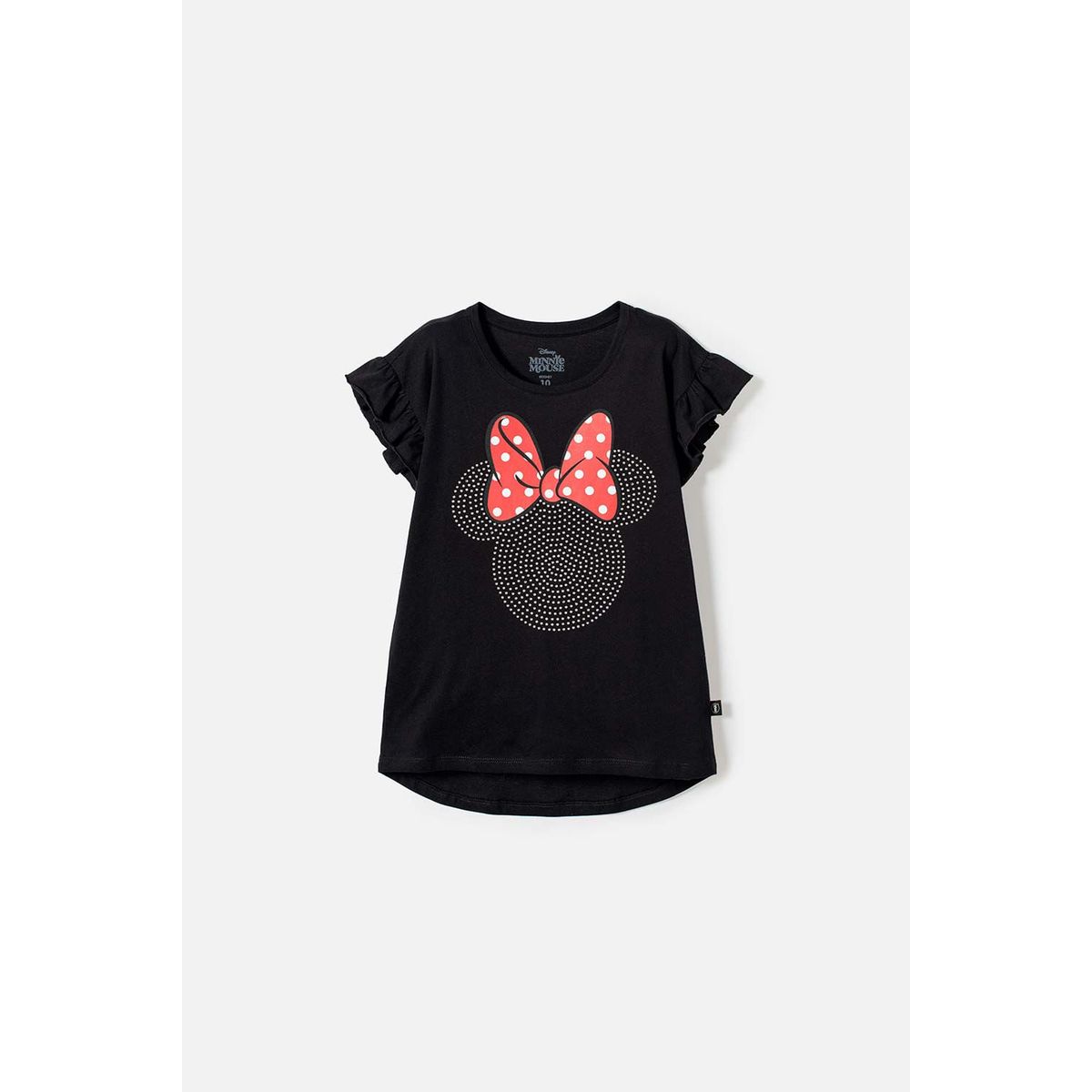 DISNEY - Camiseta de Minnie Mouse manga corta negra para niña