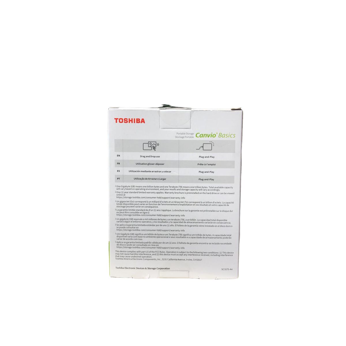 TOSHIBA - Disco Externo 2 Tb Toshiba Canvio Basics Usb 3.0