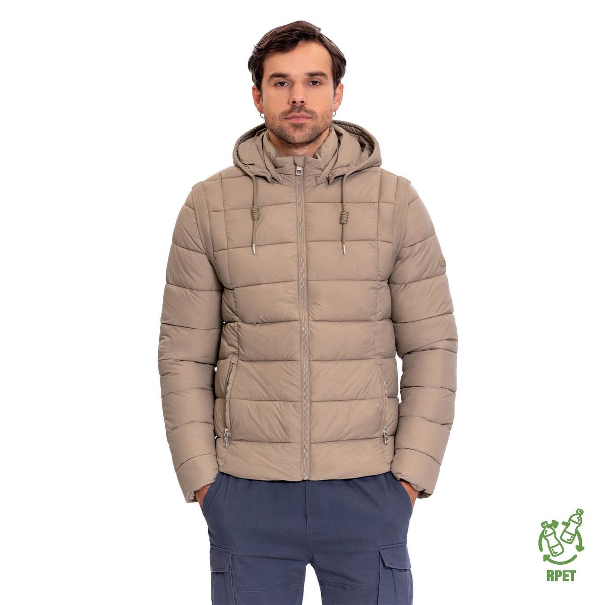 TOTTO - Chaqueta Acolchada 2 En 1 Hombre Atlantida Beige Totto