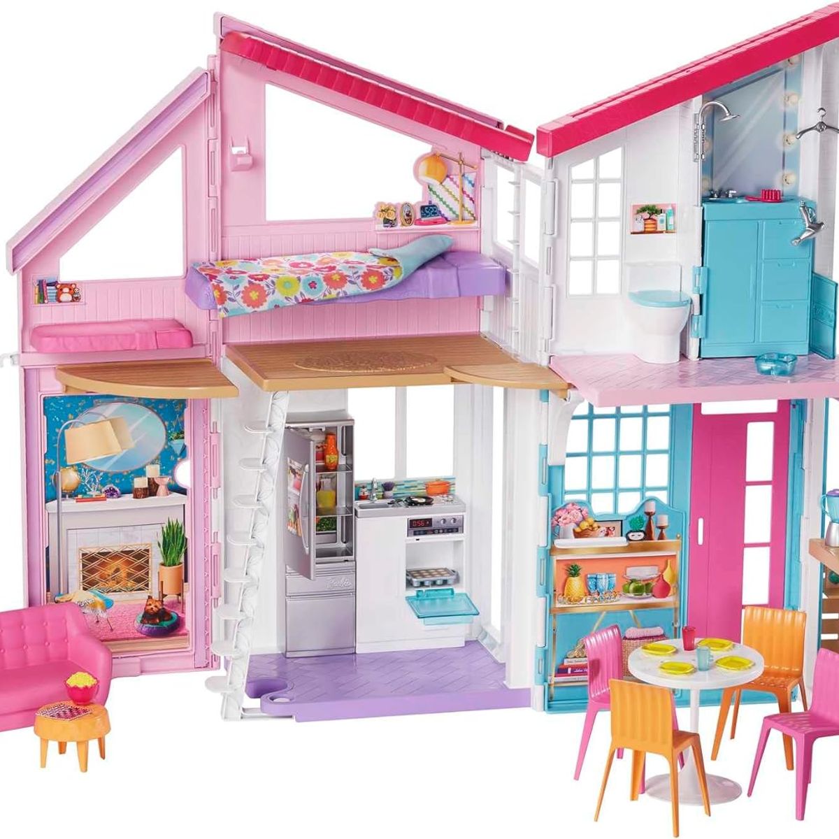BARBIE - Casa de Barbie con 25+ muebles y accesorios Malibu 6 habitaciones
