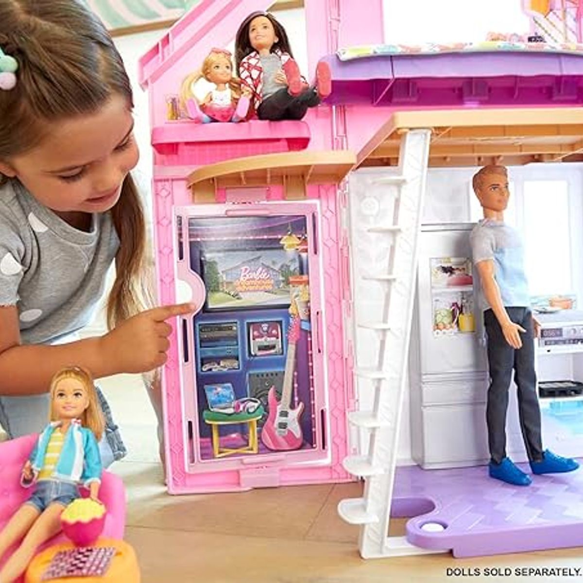 BARBIE - Casa de Barbie con 25+ muebles y accesorios Malibu 6 habitaciones