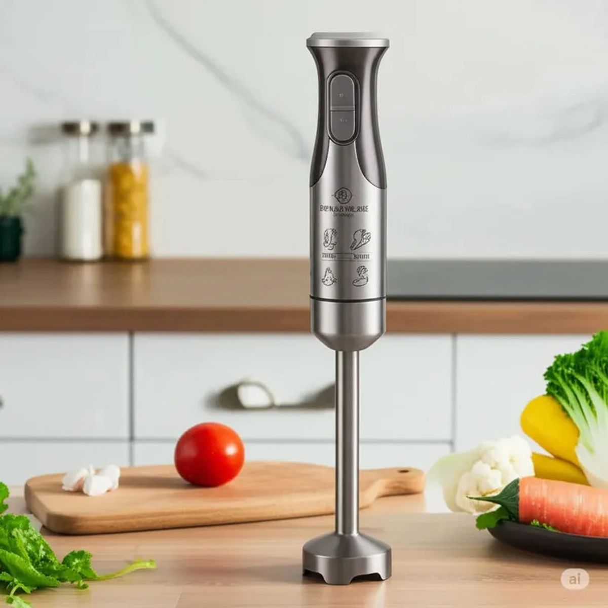 GENERICO - Batidora De Mano Licuadora De Inmersión Renahouse 800w Color Plateado