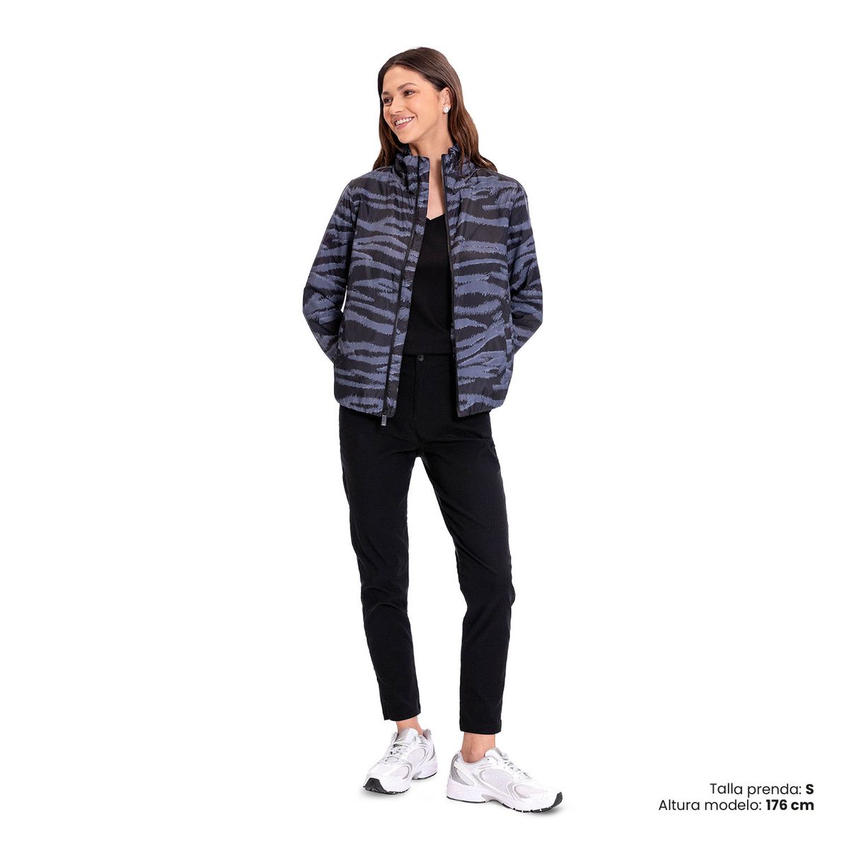 TOTTO - Chaqueta Ligera Rompevientos Pray Negro Mujer Totto