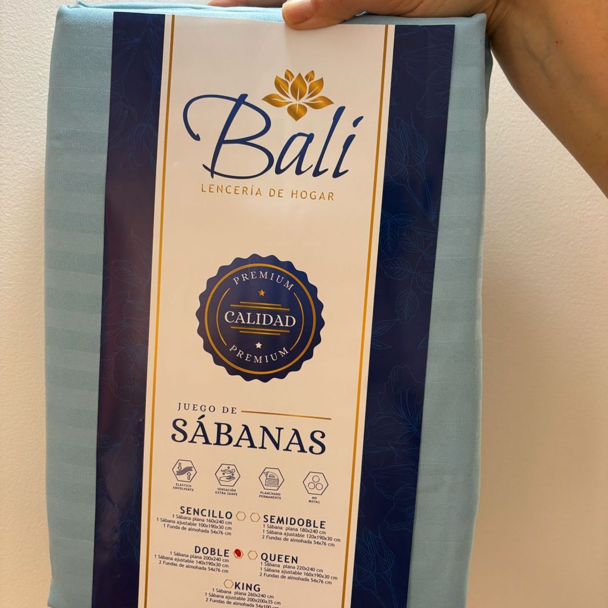BALI - Sabanas Cama Doble Azul Bebé Calidad Premium