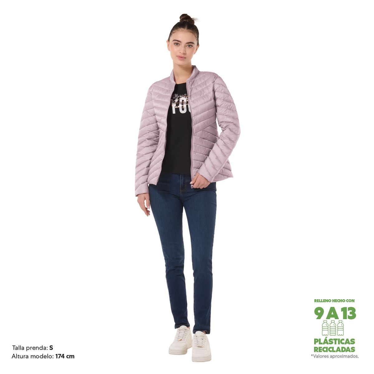 TOTTO - Chaqueta Acolchada Plegable Rpet Owens Rosado Mujer Totto