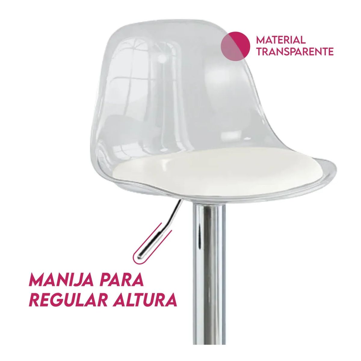 GENERICO - Silla Bar Butaco Giratoria Barra Bar Cocina Refcoruña Gris Coruña