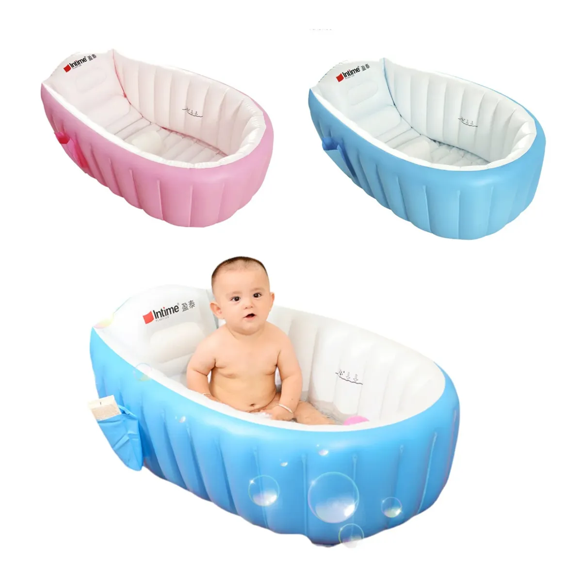GENERICO - Tina portatil Inflable Para Bebes Piscina Bañera Rosada