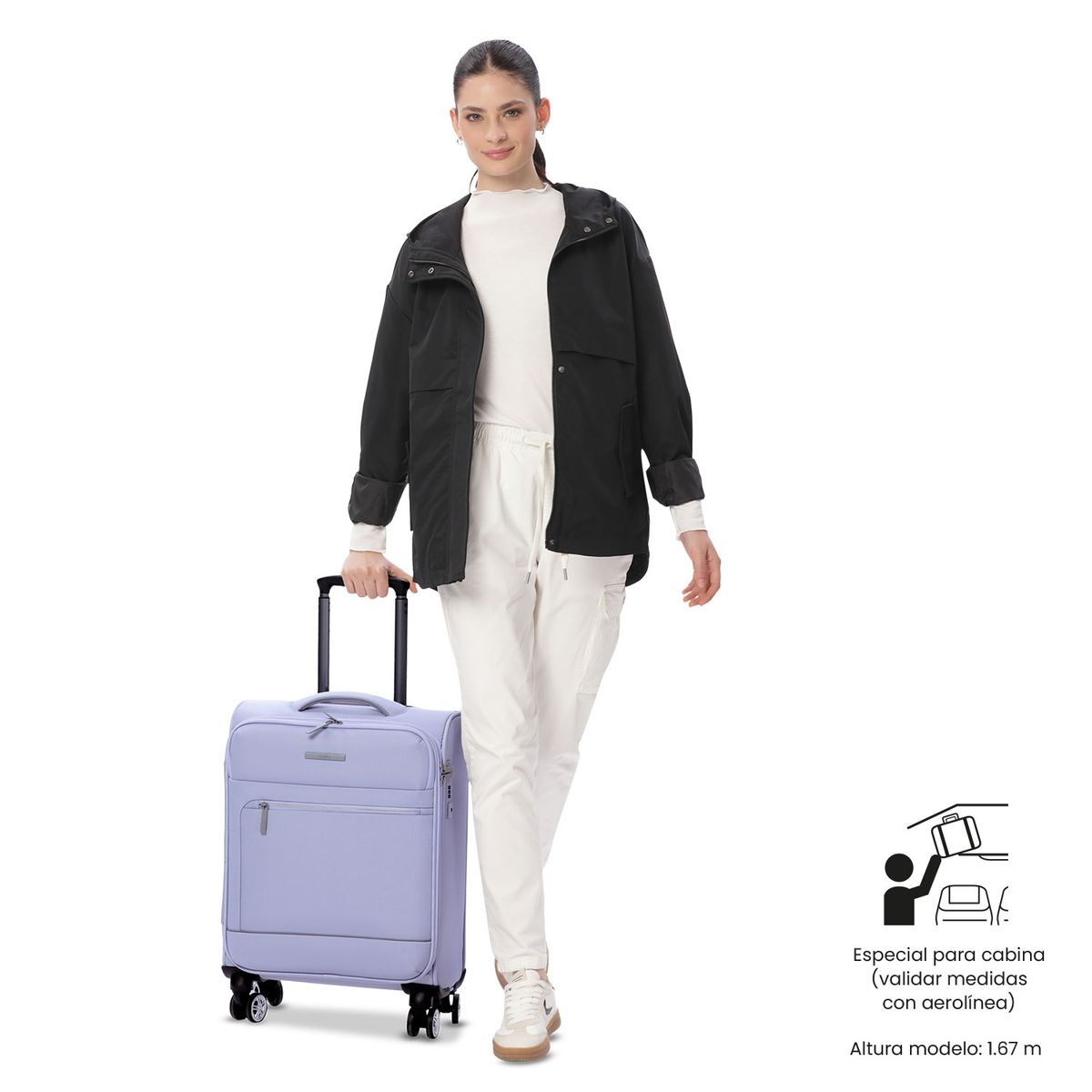 TOTTO - Maleta de Cabina 10 Kg Liviana Morado Para Mujer Totto