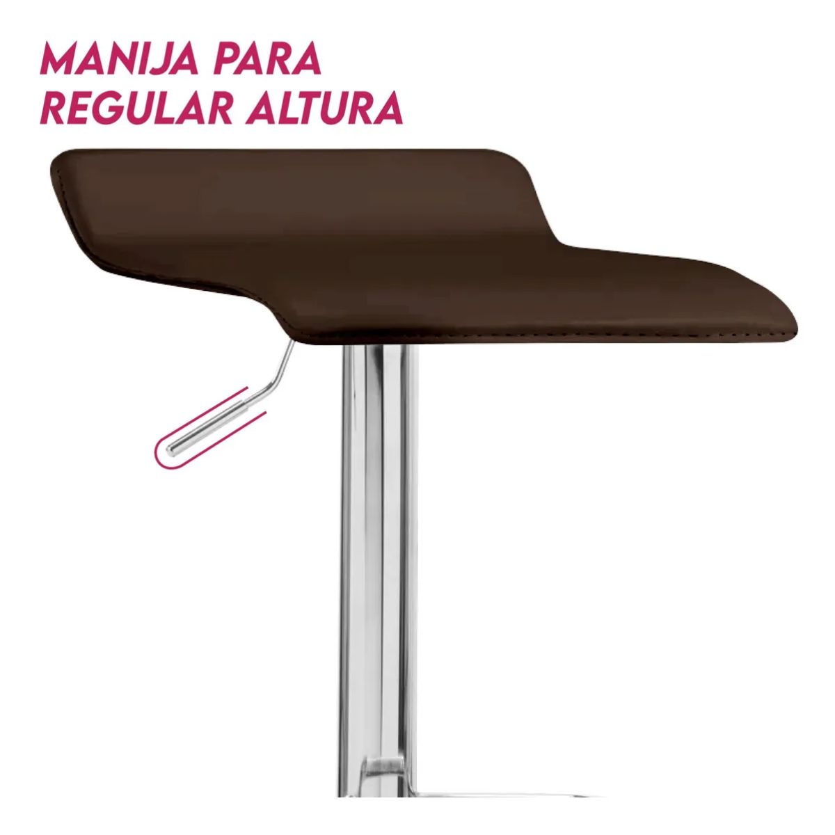 GENERICO - Silla Bar Butaco Alta Giratoria Pvc Barra Cocina Reffresno Café_.