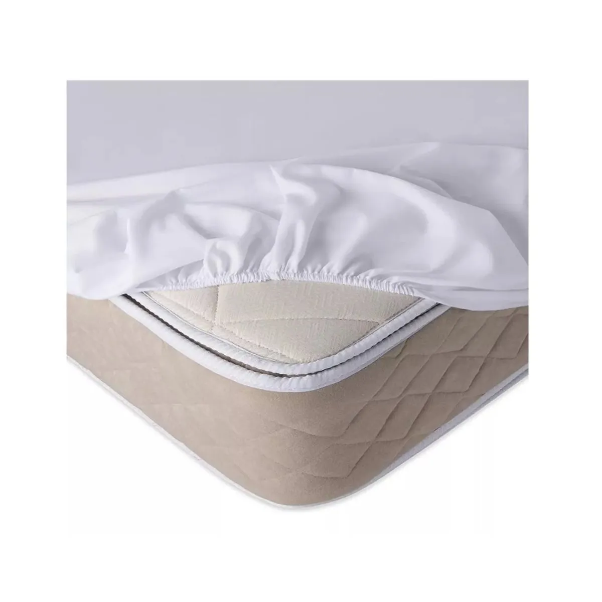 PASTELL - Protector de colchón tela antifluidos blanco cama semidoble