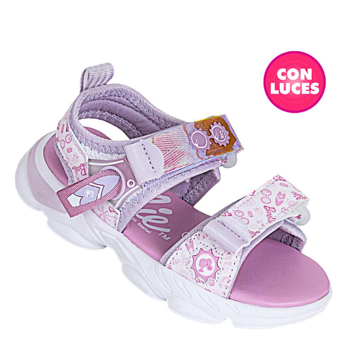 BARBIE - Tenis Casual de Niña barbie Sandxia barbie 1-25-2 inf Lila rosado