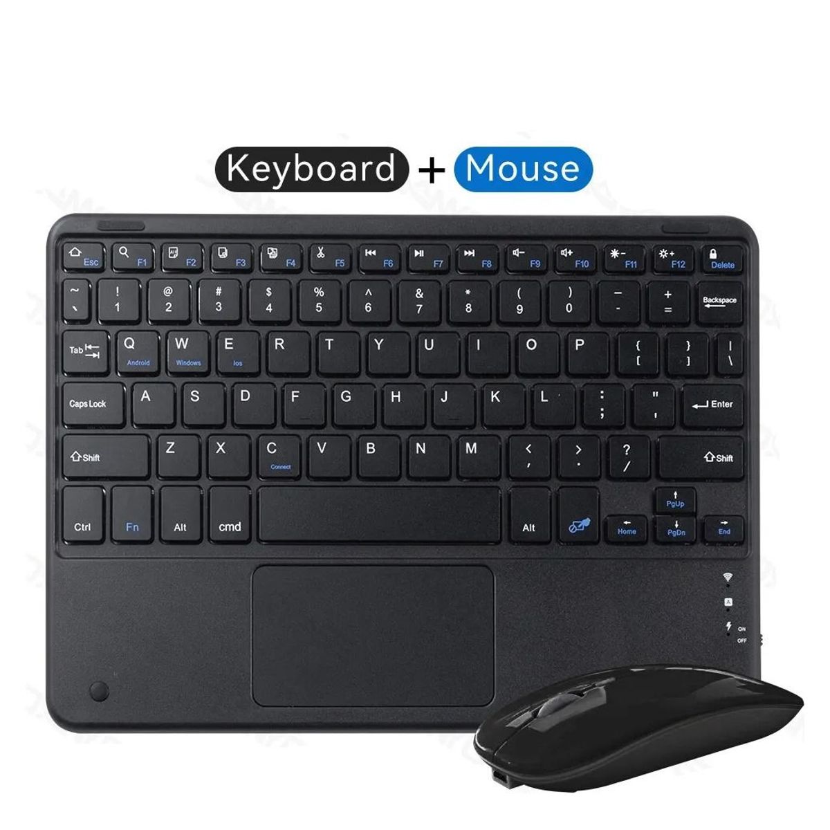 GENERICO - Teclado Trackpad Bluetooth + Mouse NEGRO